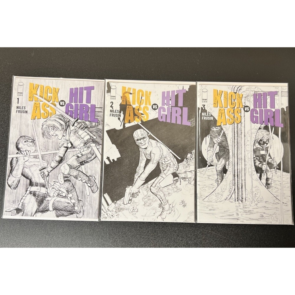 Kick-A** Vs Hit-Girl #1-3 Sketch Variants